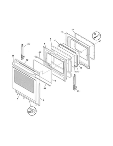 Door Diagram and Parts List for FFEF3019MSC  Frigidaire Range