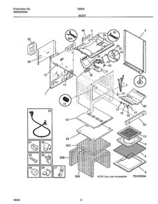 Body Diagram and Parts List for 285947A  Frigidaire Range