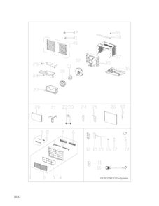 Recommended Spare Parts Diagram and Parts List for FFRE06L3Q14  Frigidaire Air Conditioner