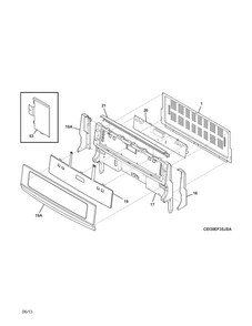 Backguard Diagram and Parts List for CEI30EF3JSB  Electrolux Range