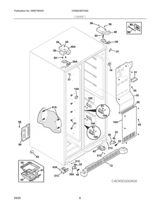 Cabinet Diagram and Parts List for CRSEH267AS0  Frigidaire Refrigerator