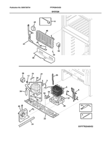 System Diagram and Parts List for FFTR2045VS3  Electrolux Refrigerator