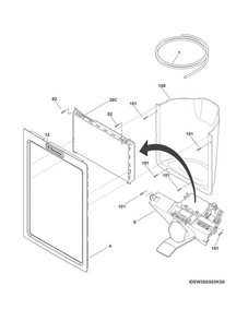 Ice & Water Dispenser Diagram and Parts List for EW26SS85KS3  Electrolux Refrigerator