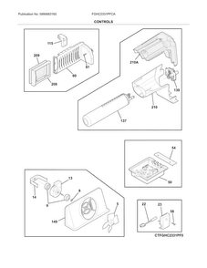 Controls Diagram and Parts List for FGHC2331PFCA  Frigidaire Refrigerator