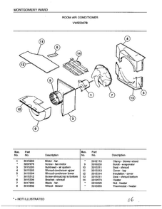 Room Air Conditioner Page 4 Diagram and Parts List for 5367B  Frigidaire Air Conditioner