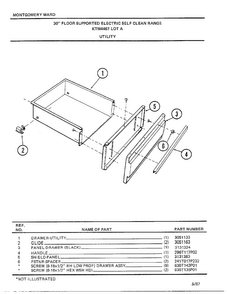 Utility Diagram and Parts List for 4467A  Frigidaire Range