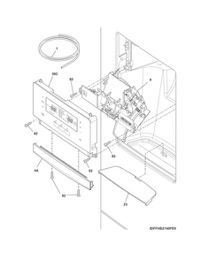 Controls & Ice Dispenser Diagram and Parts List for FFHB2740PE4  Frigidaire Refrigerator
