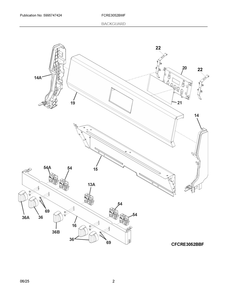 Backguard Diagram and Parts List for FCRE3052BWF  Frigidaire Range