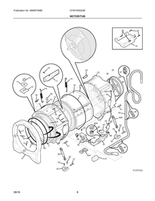 Motor/Tub Diagram and Parts List for CFW7400QW0  Frigidaire Washer