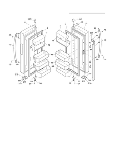 Fresh Food Door Diagram and Parts List for FGHN2844LP7  Frigidaire Refrigerator