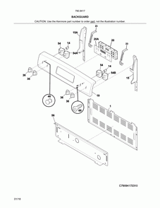 Backguard Diagram and Parts List for 79094172311  Kenmore Range