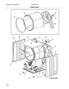 Cabinet/drum Diagram and Parts List for CFRE4120SW  Frigidaire Dryer