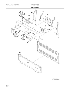 Backguard Diagram and Parts List for CFEF3043RSC  Frigidaire Range