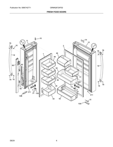 Fresh Food Doors Diagram and Parts List for GRMN2872AF02  Frigidaire Refrigerator
