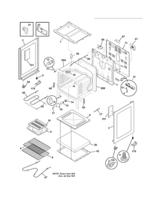 Body Diagram and Parts List for GEF3015XWA  Gibson Range