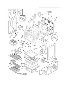 Body Diagram and Parts List for CGEF3055MFE  Frigidaire Range