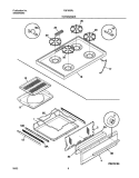 TOP / DRAWER Diagram and Parts List for FSF303PJWB  Frigidaire Range