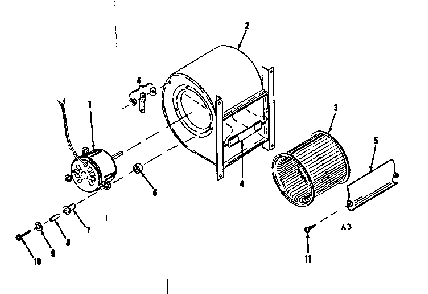 H-q blower assembly Diagram and Parts List for 86764111  Frigidaire Furnace
