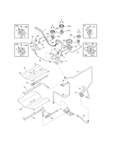 Burner Diagram and Parts List for EW30GS65GSC  Electrolux Range