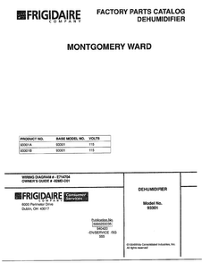 Dehumidifier Diagram and Parts List for 93301A  Frigidaire Dehumidifier