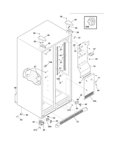 Cabinet Diagram and Parts List for FFHS2612LS5  Frigidaire Refrigerator