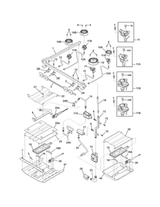 Burner Diagram and Parts List for FGGF301DNFB  Frigidaire Range
