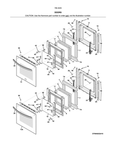 Doors Diagram and Parts List for 79040252411  Kenmore Wall Oven