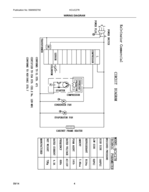 03 - WIRING DIAGRAM Diagram and Parts List for KCUC27R  Frigidaire Refrigerator