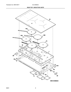 Main Top / Induction Units Diagram and Parts List for ECCI3668AS  Frigidaire Range