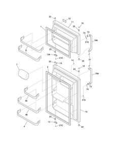 Doors Diagram and Parts List for FFTR1515LWB  Frigidaire Refrigerator