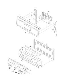 Backguard Diagram and Parts List for LGGF3043KFP  Frigidaire Range