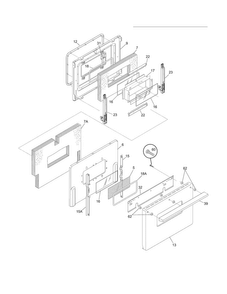 Oven Door Diagram and Parts List for FFEF4017LBC  Frigidaire Range