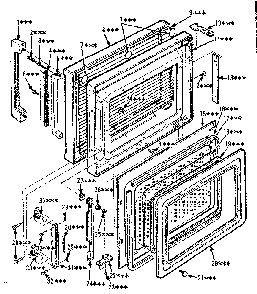 Door Parts Diagram and Parts List for 5648688410  Kenmore Microwave