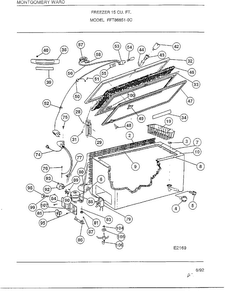 Freezer 15 Cu. Ft. Diagram and Parts List for 86851-0D  Frigidaire Freezer