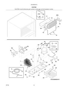 System Diagram and Parts List for 25360002415  Kenmore Refrigerator