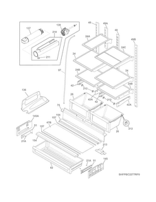 Shelves Diagram and Parts List for FPBC2277RF0  Frigidaire Refrigerator
