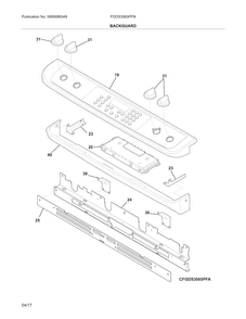 Backguard Diagram and Parts List for FGDS3065PFN  Frigidaire Range