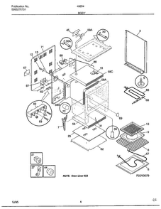 Body Diagram and Parts List for 486540D  Frigidaire Range