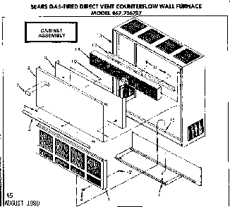 Cabinet assembly Diagram and Parts List for 867736737  Frigidaire Furnace