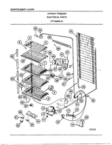 Upright Freezer Diagram and Parts List for 46858-A  Frigidaire Freezer