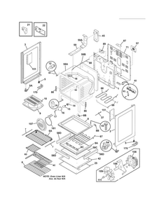 Body Diagram and Parts List for LGEF3043KFJ  Frigidaire Range