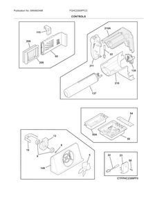 Control Diagram and Parts List for FGHC2355PFCC  Frigidaire Refrigerator