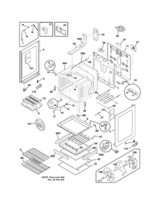 Body Diagram and Parts List for CGEF3032MBD  Frigidaire Range