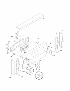 Backguard Diagram and Parts List for 79090102207  Kenmore Range
