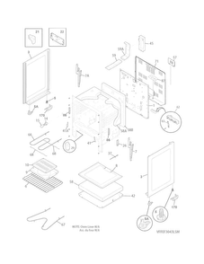 Body Diagram and Parts List for FFEF3043LSM  Frigidaire Range
