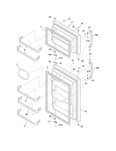Doors Diagram and Parts List for WRT8G3EWU  Westinghouse Refrigerator