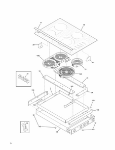 Maintop/surface Units Diagram and Parts List for 79044229101  Kenmore Cooktop