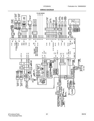 Wiring Diagram Diagram and Parts List for CFD28WIQB9  Frigidaire Refrigerator