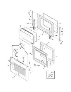 Door Diagram and Parts List for FGES3045KFF  Frigidaire Range
