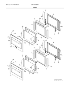 Doors Diagram and Parts List for FPET3077RFB  Frigidaire Wall Oven